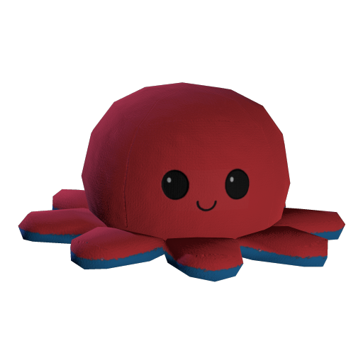 Octopus Plush Red-Blue